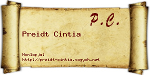 Preidt Cintia névjegykártya